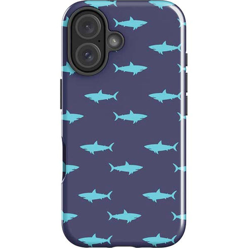 Shark Print iPhone 16 Plus Impact Case